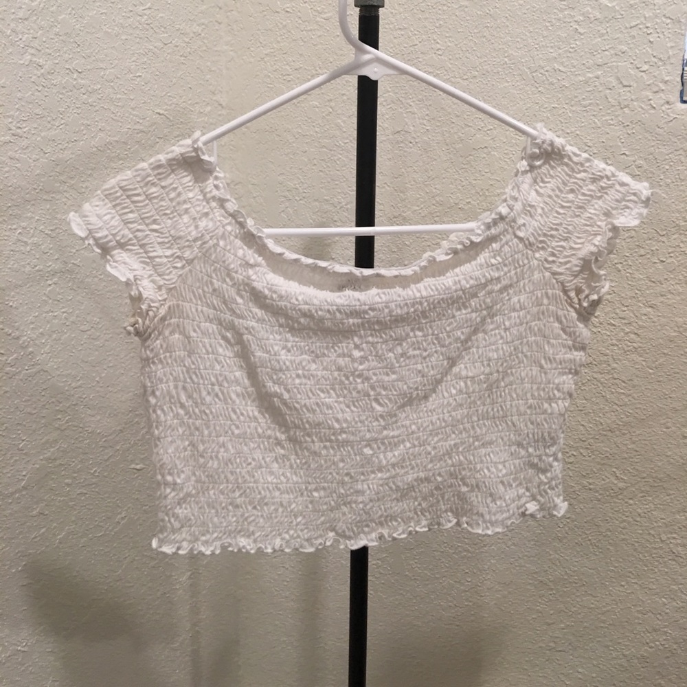 White frilled shirt